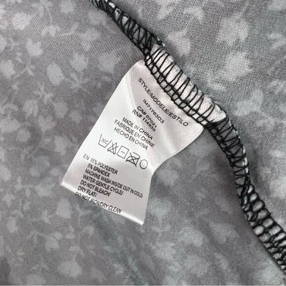 Rebel Sugar dress flowers grey Black Floral Midi Dress stretchy v neck - Picture 6 of 7